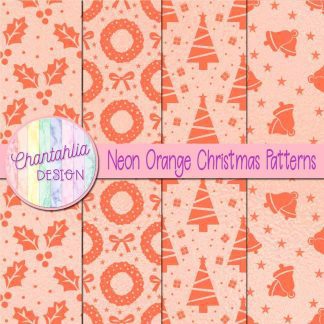 Free neon orange christmas patterns