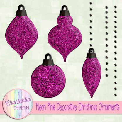 Free neon pink decorative christmas ornaments