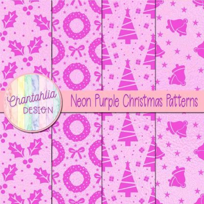 Free neon purple christmas patterns