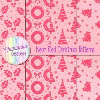 Free neon red christmas patterns