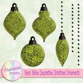 Free neon yellow decorative christmas ornaments