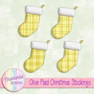 Free olive plaid christmas stockings