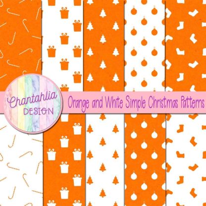Free orange and white simple christmas patterns