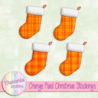 Free orange plaid christmas stockings