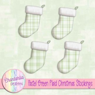 Free pastel green plaid christmas stockings