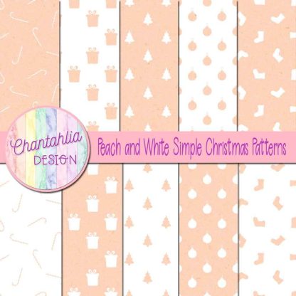 Free peach and white simple christmas patterns