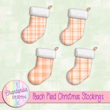 Free peach plaid christmas stockings