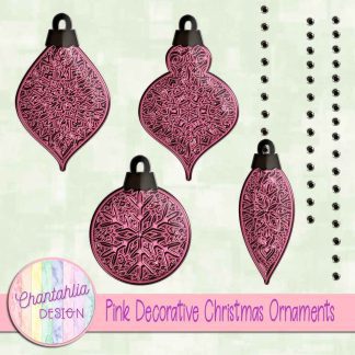 Free pink decorative christmas ornaments