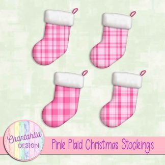 Free pink plaid christmas stockings