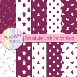 Free plum and white simple christmas patterns