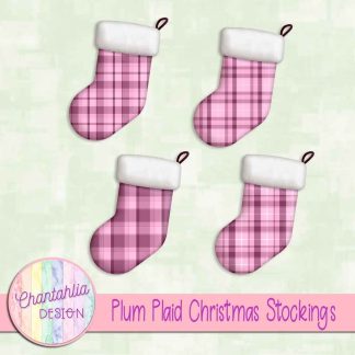 Free plum plaid christmas stockings