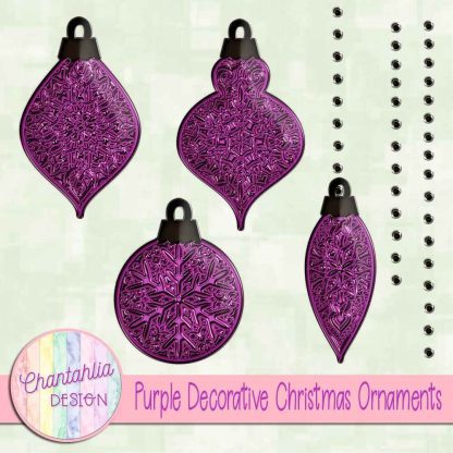 Free purple decorative christmas ornaments
