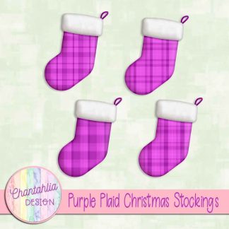 Free purple plaid christmas stockings