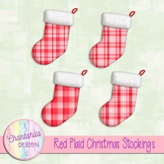 Free red plaid christmas stockings