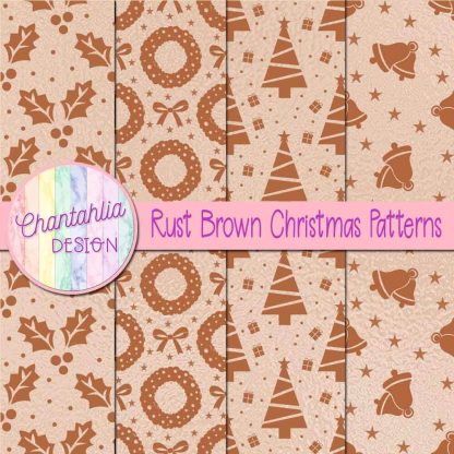 Free rust brown christmas patterns