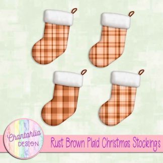Free rust brown plaid christmas stockings