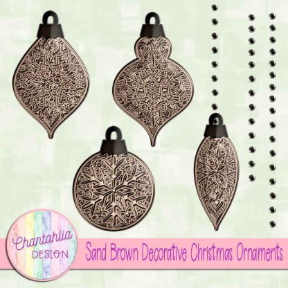 Free sand brown decorative christmas ornaments