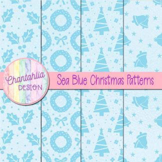 Free sea blue christmas patterns