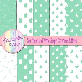 Free sea green and white simple christmas patterns