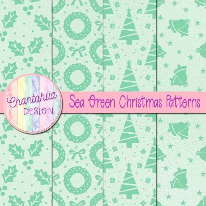 Free sea green christmas patterns
