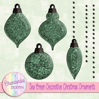 Free sea green decorative christmas ornaments