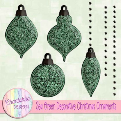 Free sea green decorative christmas ornaments