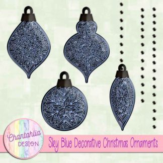 Free sky blue decorative christmas ornaments