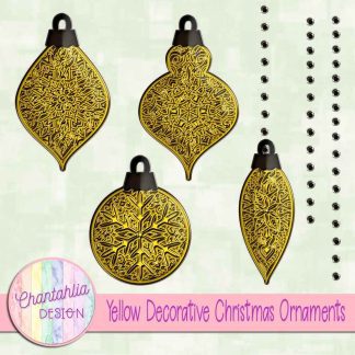 Free yellow decorative christmas ornaments