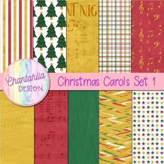 Free digital papers in a Christmas Carols theme