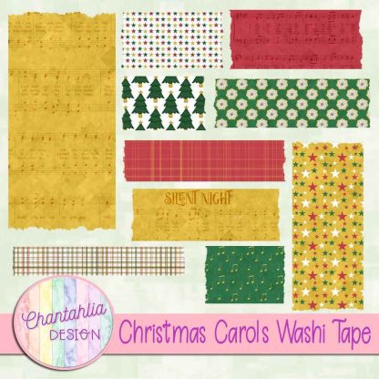 Free washi tape in a Christmas Carols theme.