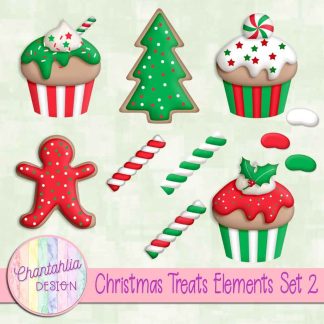 Free design elements in a Christmas Treats theme.