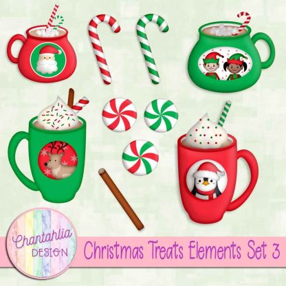 Free design elements in a Christmas Treats theme.