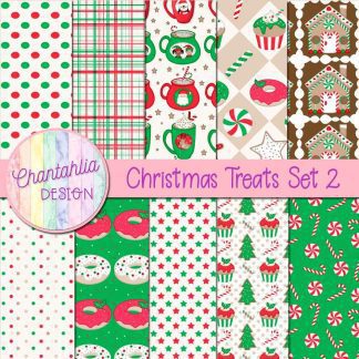 Free digital papers in a Christmas Treats theme.