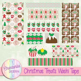 Free washi tape in a Christmas Treats theme