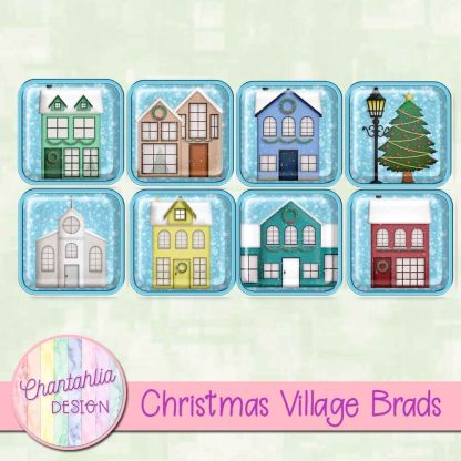 Free brads in a Christmas Village theme