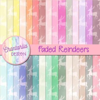 free digital paper backgrounds featuring a faded reindeers design
