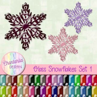 Free snowflakes in a glass style