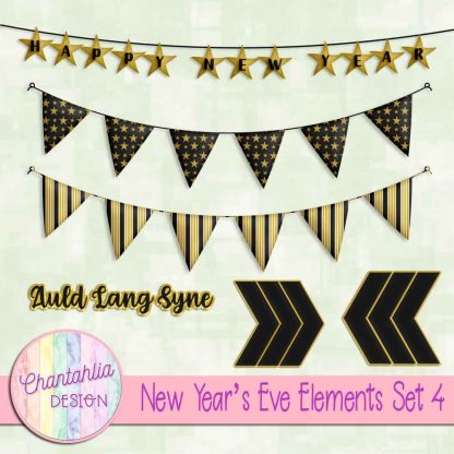 Free design elements in a New Year's Eve theme