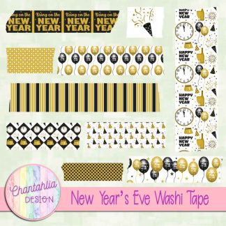 Free washi tape in a New Year's Eve theme.