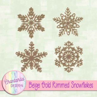 Free beige gold rimmed snowflakes