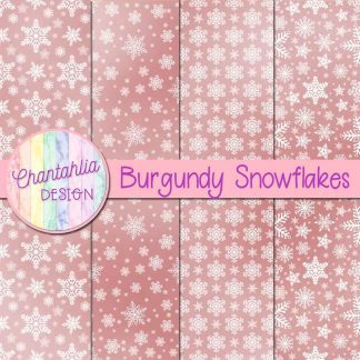 Free burgundy snowflakes digital papers