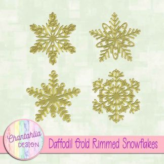 Free daffodil gold rimmed snowflakes