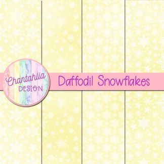Free daffodil snowflakes digital papers