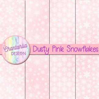 Free dusty pink snowflakes digital papers