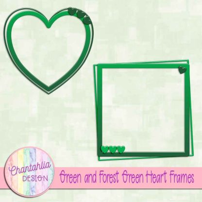 Free green and forest geen heart frames
