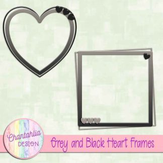 Free grey and black heart frames