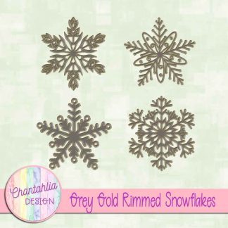 Free grey gold rimmed snowflakes