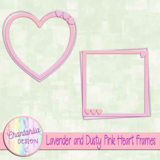 Free lavender and dusty pink heart frames