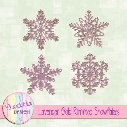 Free lavender gold rimmed snowflakes