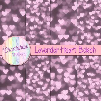 Free lavender heart bokeh digital papers